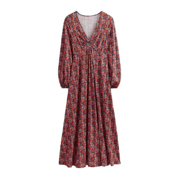 NWT BODEN Floral Peep Hole Jersey Midi Dress Size US 8 UK 12 - Picture 2 of 8